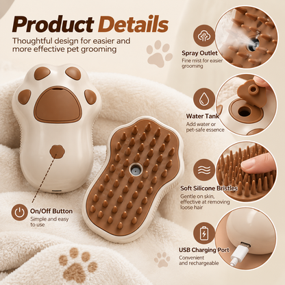 3-in-1 Steam Grooming Brush
