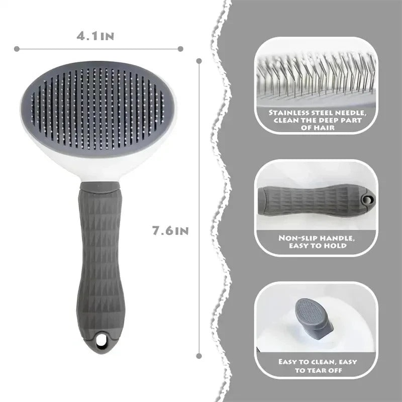 Self-Cleaning Pet Hair Removal Brush