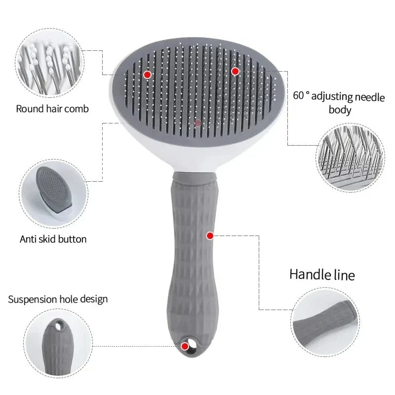 Self-Cleaning Pet Hair Removal Brush