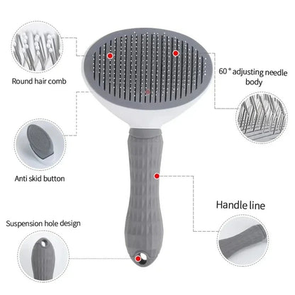 Self-Cleaning Pet Hair Removal Brush